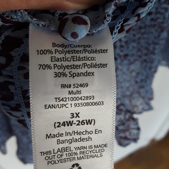 Smocked Animal Print Longsleeve Top Size 3X - Picture 10 of 11